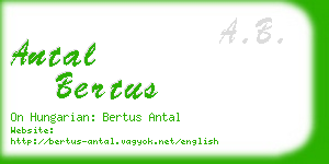 antal bertus business card